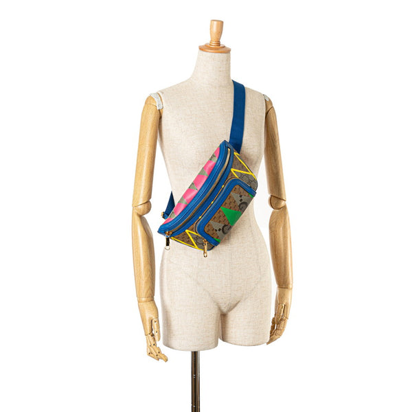 グッチ GGランバス ボディバッグ ウエストバッグ 733240 ベージュ ブルー マルチカラー PVC レザー レディース GUCCI 【中古】