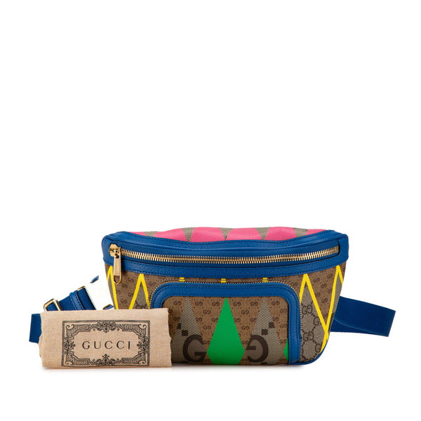 グッチ GGランバス ボディバッグ ウエストバッグ 733240 ベージュ ブルー マルチカラー PVC レザー レディース GUCCI 【中古】