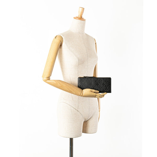 ルイ ヴィトン モノグラム アンプラント ポルトフォイユ アデル 長財布 M62528 ノワール レザー レディース LOUIS VUITTON 【中古】