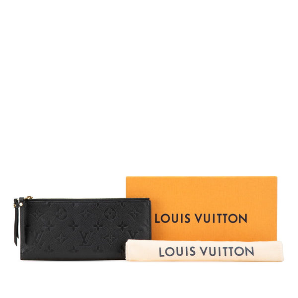 ルイ ヴィトン モノグラム アンプラント ポルトフォイユ アデル 長財布 M62528 ノワール レザー レディース LOUIS VUITTON 【中古】