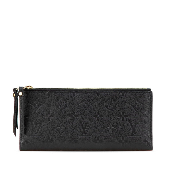 ルイ ヴィトン モノグラム アンプラント ポルトフォイユ アデル 長財布 M62528 ノワール レザー レディース LOUIS VUITTON 【中古】
