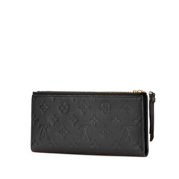 ルイ ヴィトン モノグラム アンプラント ポルトフォイユ アデル 長財布 M62528 ノワール レザー レディース LOUIS VUITTON 【中古】