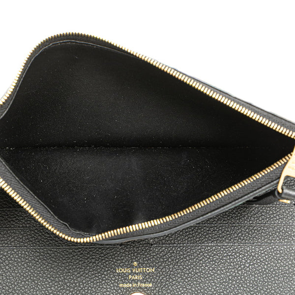 ルイ ヴィトン モノグラム アンプラント ポルトフォイユ アデル 長財布 M62528 ノワール レザー レディース LOUIS VUITTON 【中古】