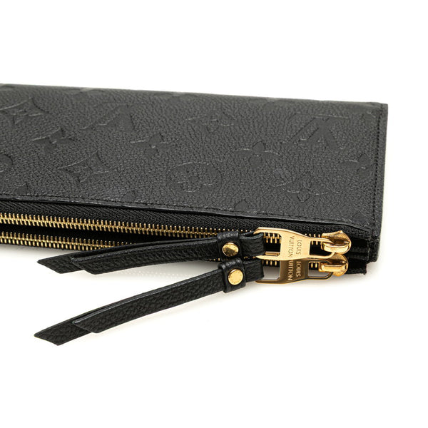 ルイ ヴィトン モノグラム アンプラント ポルトフォイユ アデル 長財布 M62528 ノワール レザー レディース LOUIS VUITTON 【中古】