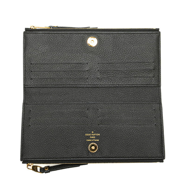 ルイ ヴィトン モノグラム アンプラント ポルトフォイユ アデル 長財布 M62528 ノワール レザー レディース LOUIS VUITTON 【中古】