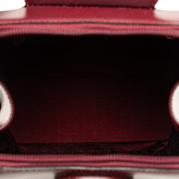 カルティエ マストライン リュック バックパック ワインレッド ボルドー レザー レディース CARTIER 【中古】