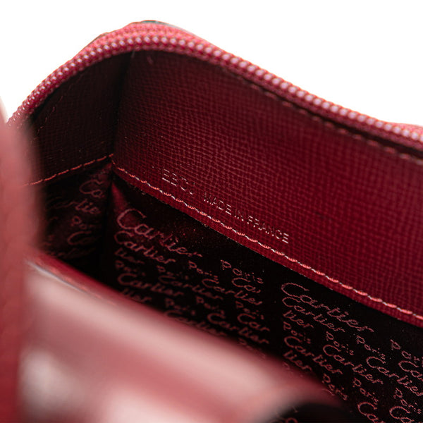 カルティエ マストライン リュック バックパック ワインレッド ボルドー レザー レディース CARTIER 【中古】