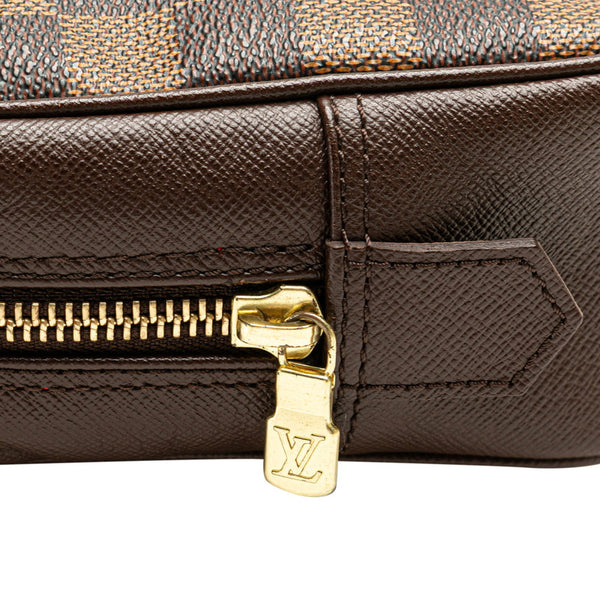 ルイ ヴィトン ダミエ トゥルーストワレット25 ポーチ セカンドバッグ N47623 ブラウン PVC レディース LOUIS VUITTON 【中古】