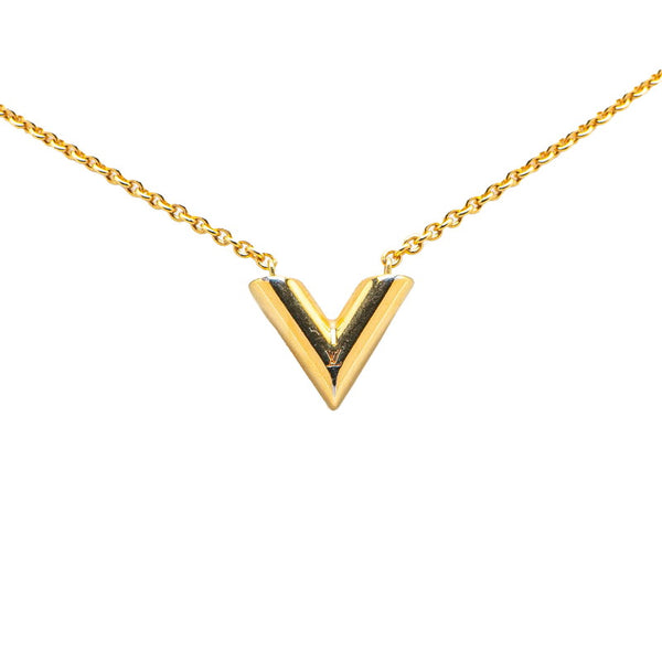 ルイ ヴィトン エセンシャルV チェーン ペンダントネックレス M00857 ゴールド メッキ レディース LOUIS VUITTON 【中古】
