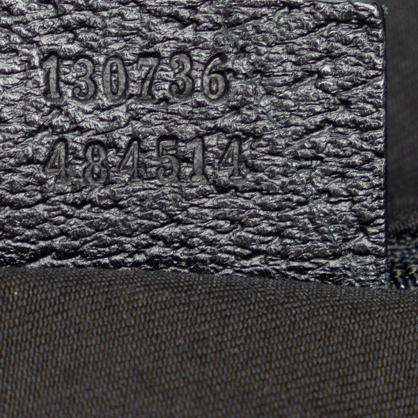 グッチ GGキャンバス アビー ハンドバッグ トートバッグ 130736 ブラック キャンバス レザー レディース GUCCI 【中古】