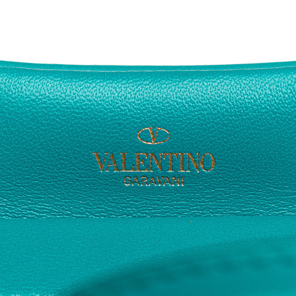 ヴァレンティノ ワンスタッズ トートバッグ ショルダーバッグ 2WAY グリーン レザー レディース VALENTINO 【中古】
