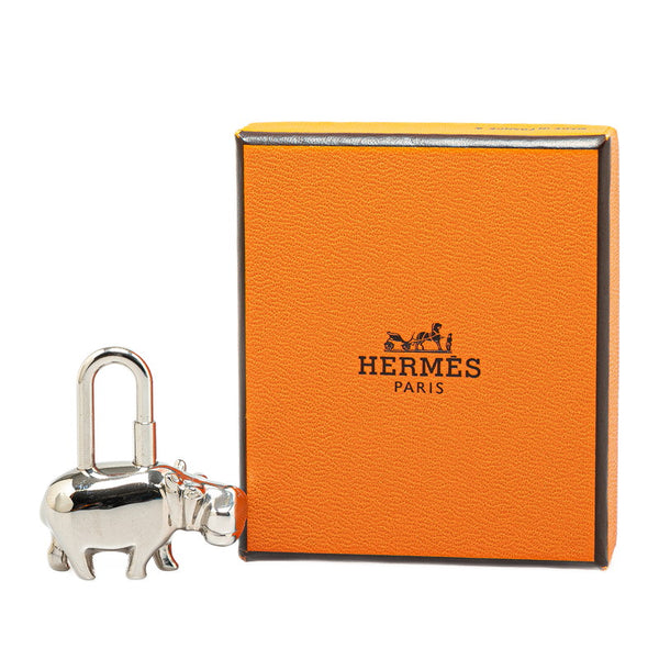 エルメス 2005 ANNEE DES FLEUVES ヒポポタマス カバ カデナ チャーム シルバー メタル レディース HERMES 【中古】