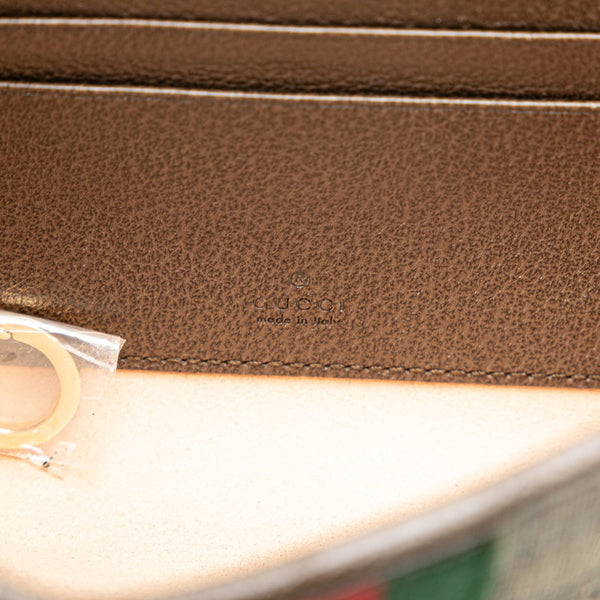 グッチ ラジャ オフィディア ウェブストライプ タイガー 斜め掛け チェーン ミニショルダーバッグ 573797 ベージュ ブラウン マルチカラー PVC レザー レディース GUCCI 【中古】