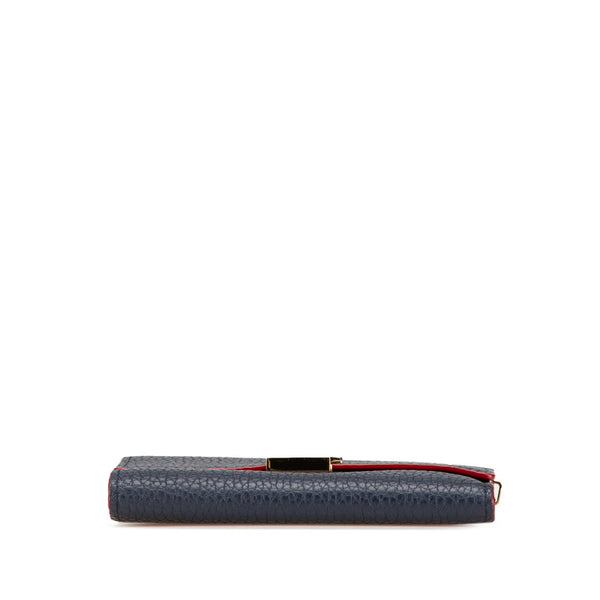 ルイ ヴィトン ポルトフォイユ カプシーヌ 三つ折り財布 M63741 ネイビー マリーヌルージュ トリヨンレザー レディース LOUIS VUITTON 【中古】