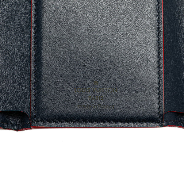 ルイ ヴィトン ポルトフォイユ カプシーヌ 三つ折り財布 M63741 ネイビー マリーヌルージュ トリヨンレザー レディース LOUIS VUITTON 【中古】