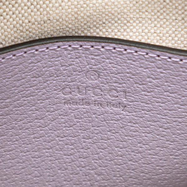 グッチ ジャンボGG ミニトート ハンドバッグ ショルダーバッグ 2WAY 671623 パープル ベージュ キャンバス レザー レディース GUCCI 【中古】