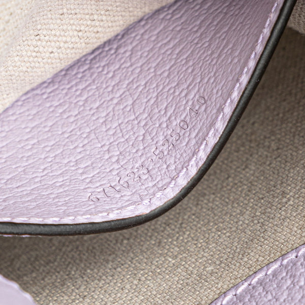 グッチ ジャンボGG ミニトート ハンドバッグ ショルダーバッグ 2WAY 671623 パープル ベージュ キャンバス レザー レディース GUCCI 【中古】