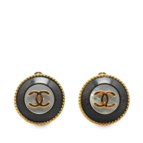 シャネル ヴィンテージ ココマーク イヤリング ゴールド ブラック メッキ レディース CHANEL 【中古】