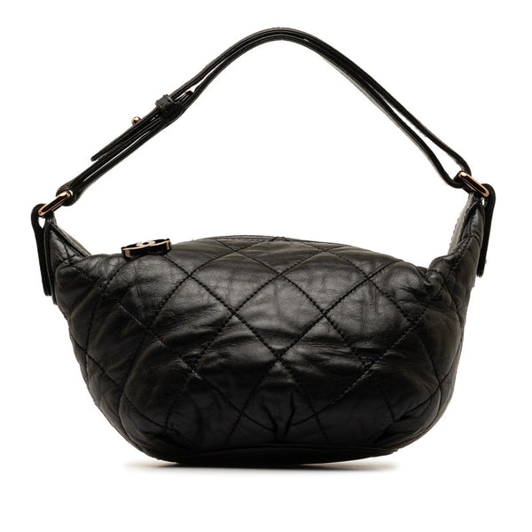 シャネル ワイルドステッチ ココマーク ショルダーバッグ ブラック レザー レディース CHANEL 【中古】
