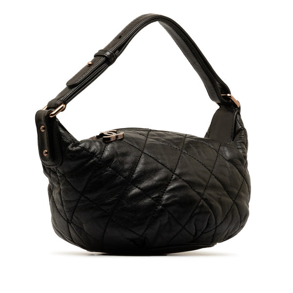 シャネル ワイルドステッチ ココマーク ショルダーバッグ ブラック レザー レディース CHANEL 【中古】