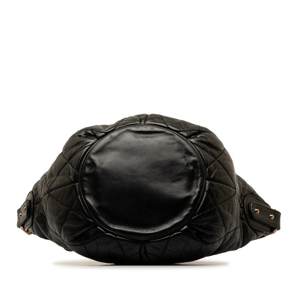 シャネル ワイルドステッチ ココマーク ショルダーバッグ ブラック レザー レディース CHANEL 【中古】