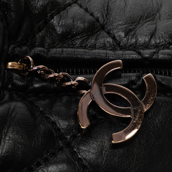シャネル ワイルドステッチ ココマーク ショルダーバッグ ブラック レザー レディース CHANEL 【中古】