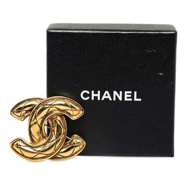 シャネル ココマーク マトラッセ ブローチ ゴールド メッキ レディース CHANEL 【中古】
