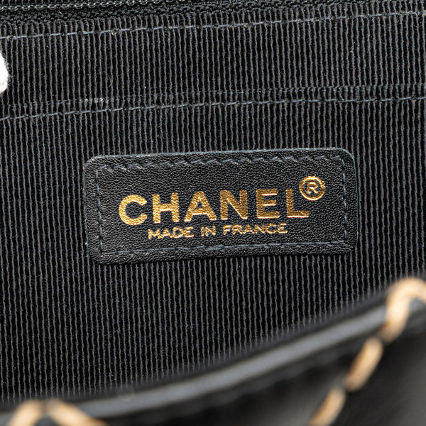 シャネル ココマーク ワイルドステッチ チェーン ショルダーバッグ ブラック ラムスキン レディース CHANEL 【中古】