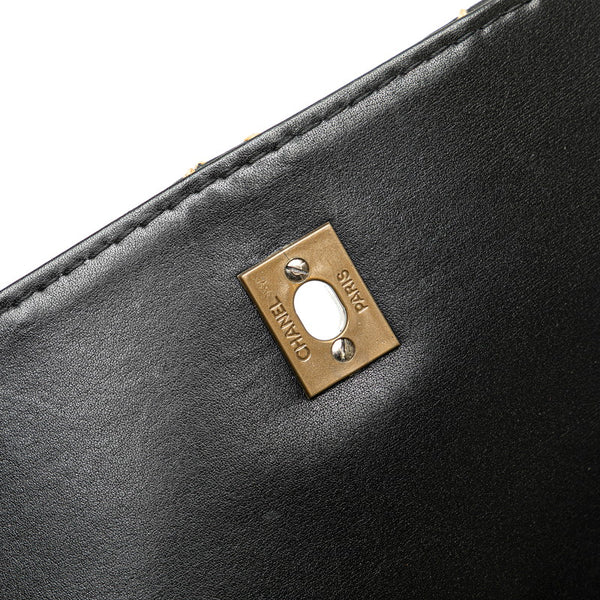 シャネル ココマーク ワイルドステッチ チェーン ショルダーバッグ ブラック ラムスキン レディース CHANEL 【中古】