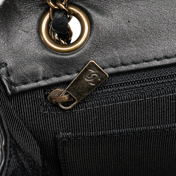 シャネル ココマーク ワイルドステッチ チェーン ショルダーバッグ ブラック ラムスキン レディース CHANEL 【中古】