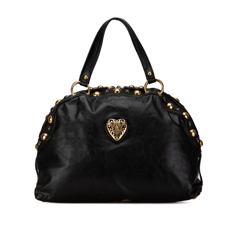 グッチ クレスト ハンドバッグ 207283 ブラック ゴールド レザー レディース GUCCI 【中古】