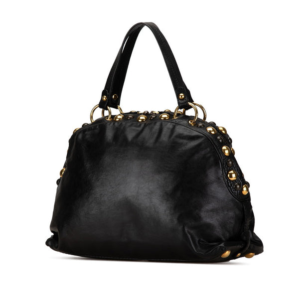 グッチ クレスト ハンドバッグ 207283 ブラック ゴールド レザー レディース GUCCI 【中古】