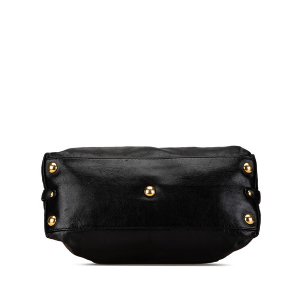 グッチ クレスト ハンドバッグ 207283 ブラック ゴールド レザー レディース GUCCI 【中古】