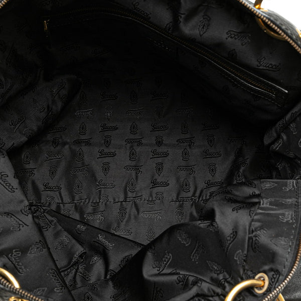 グッチ クレスト ハンドバッグ 207283 ブラック ゴールド レザー レディース GUCCI 【中古】