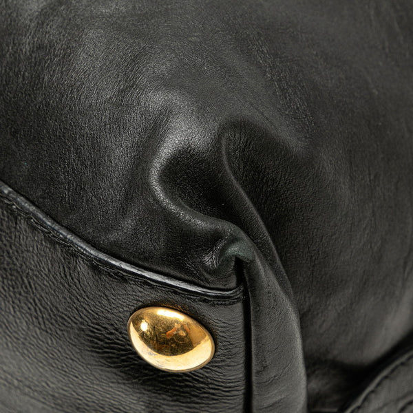 グッチ クレスト ハンドバッグ 207283 ブラック ゴールド レザー レディース GUCCI 【中古】