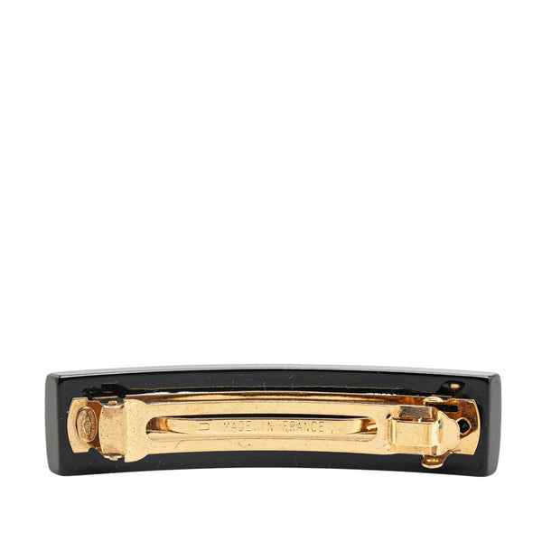 シャネル クローバー ツリー モチーフ バレッタ ブラック プラスチック メッキ レディース CHANEL 【中古】