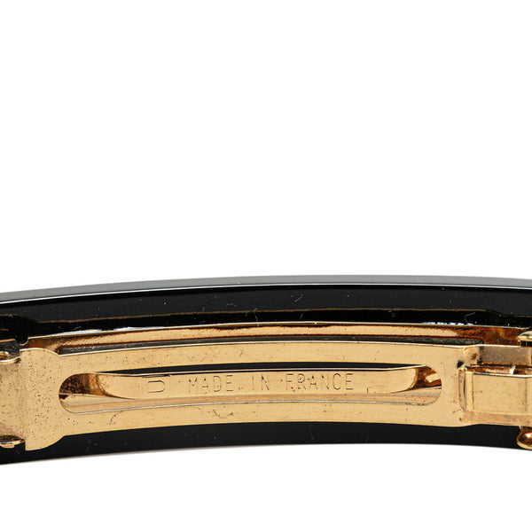 シャネル クローバー ツリー モチーフ バレッタ ブラック プラスチック メッキ レディース CHANEL 【中古】