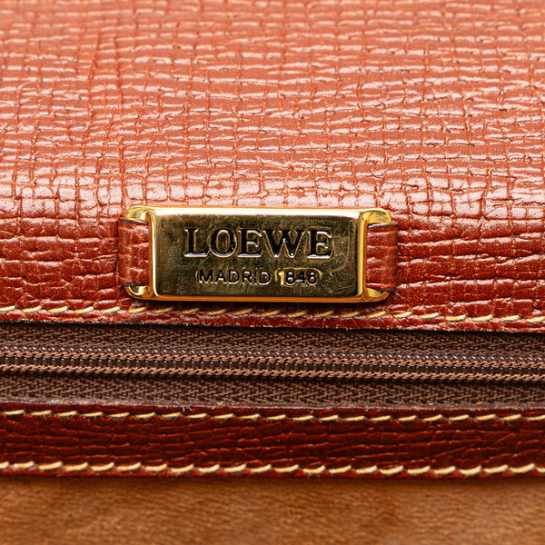 ロエベ バルセロナ ハンドバッグ ショルダーバッグ２WAY ブラウン レザー レディース LOEWE 【中古】