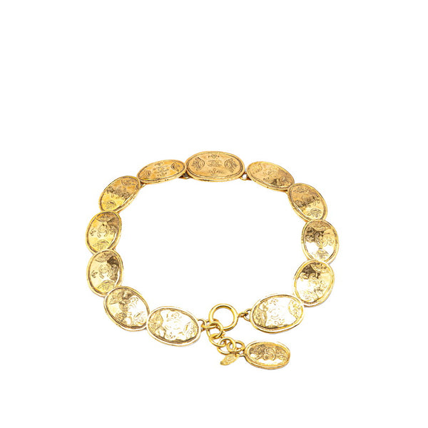 シャネル ココマーク 王冠 クラウン プレート ネックレス ゴールド メッキ レディース CHANEL 【中古】