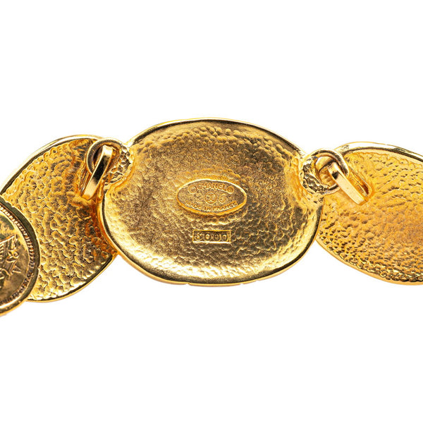 シャネル ココマーク 王冠 クラウン プレート ネックレス ゴールド メッキ レディース CHANEL 【中古】