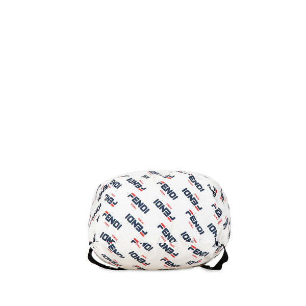 フェンディ ×FILA フェンディマニア リュック バックパック エコバッグ 7AR730 ホワイト ナイロン レザー レディース FENDI 【中古】