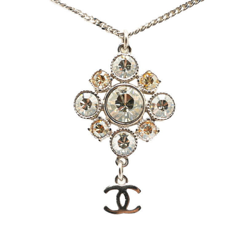 シャネル ココマーク ビジュー ラインストーン ネックレス シルバー メタル レディース CHANEL 【中古】