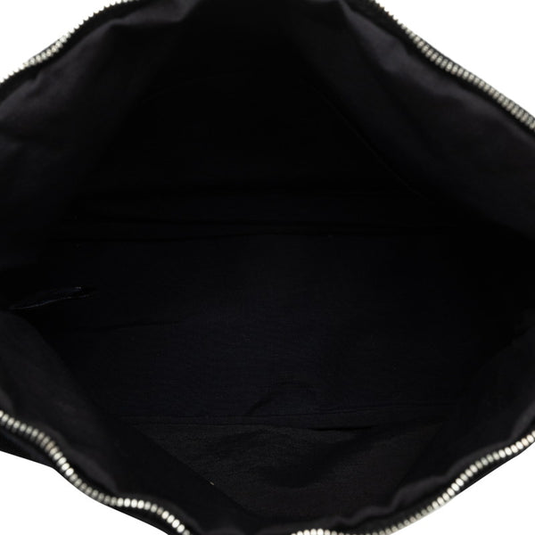 エルメス ボリードポーチMM ハンドバッグ ブラック ブラウン コットン レザー レディース HERMES 【中古】