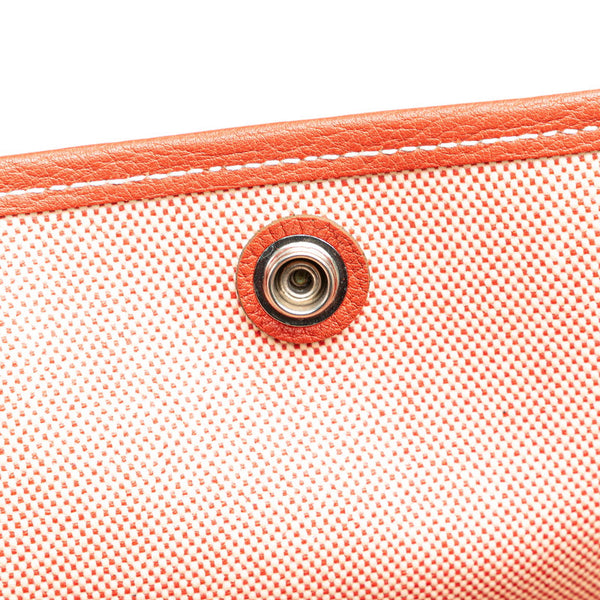 エルメス ガーデンパーティーPM ハンドバッグ トートバッグ レッド ホワイト トワルアッシュ ネゴンダ レディース HERMES 【中古】