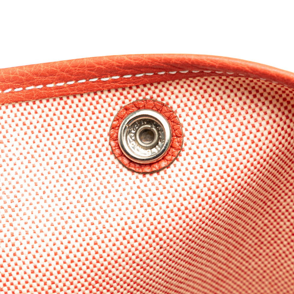 エルメス ガーデンパーティーPM ハンドバッグ トートバッグ レッド ホワイト トワルアッシュ ネゴンダ レディース HERMES 【中古】