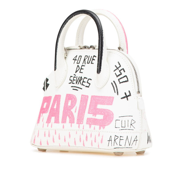 バレンシアガ グラフィティ ヴィル ハンドバッグ ショルダーバッグ 2WAY ホワイト ピンク ブラック レザー レディース BALENCIAGA 【中古】