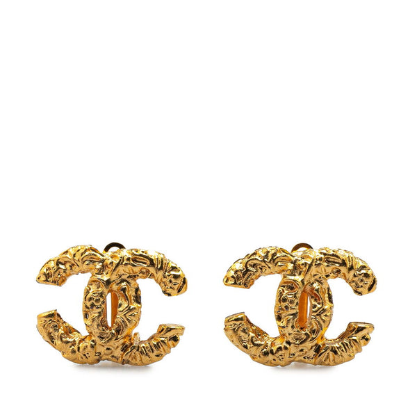 シャネル ヴィンテージ ココマーク ヨウガン 溶岩 イヤリング ゴールド メッキ レディース CHANEL 【中古】