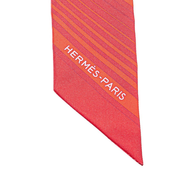 エルメス ツイリー Ex Libris エクスリブリス スカーフ ピンク レッド シルク レディース HERMES 【中古】