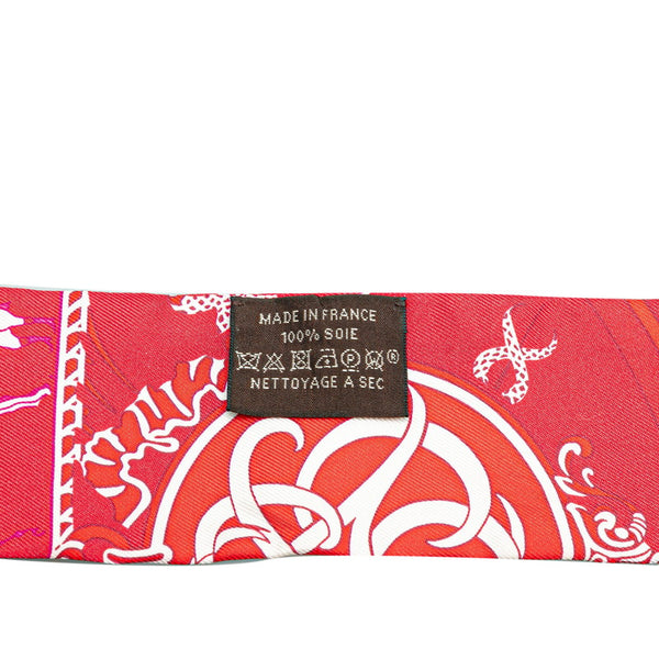 エルメス ツイリー Ex Libris エクスリブリス スカーフ ピンク レッド シルク レディース HERMES 【中古】