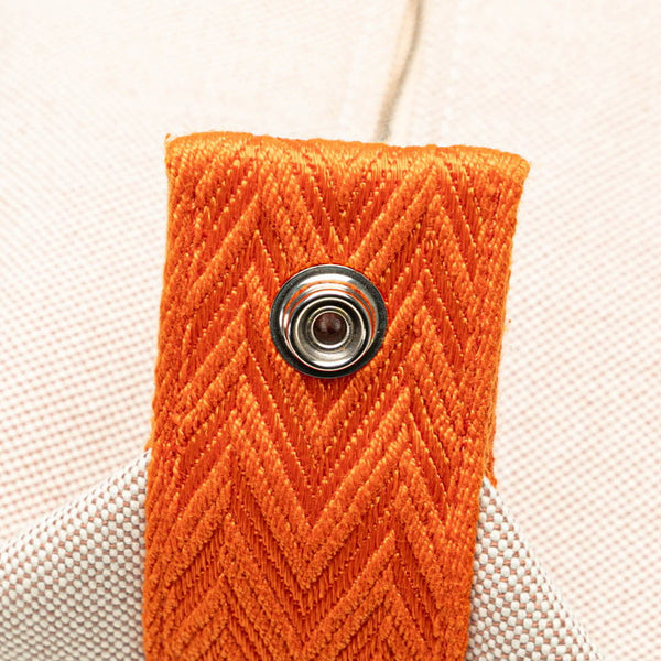 エルメス ブリッド ア ブラックPM ポーチ ミニハンドバッグ ベージュ オレンジ コットン レディース HERMES 【中古】